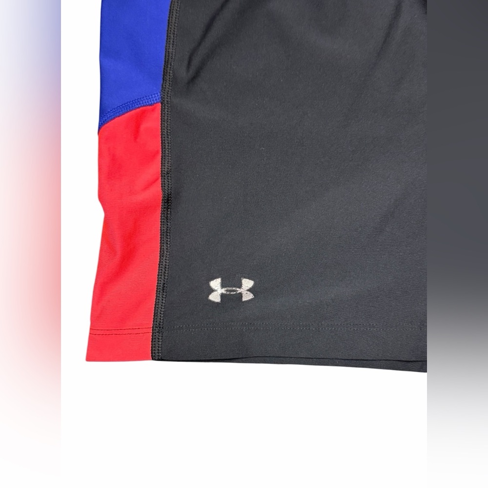 Under Armour Colorblock Athletic Gym Shorts Pink Blue Black 3” Inseam Medium - Picture 4 of 5